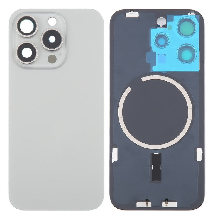 Back Glass Panel for for Apple iPhone 16 Pro Max Silver with Camera Lens Back Glass Panel for for Apple iPhone 16 Pro Max Silver with Camera Lens